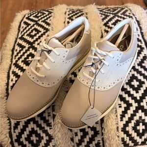 Cole Haan Original Grand Sesame and Ivory Saddle Golf Shoes